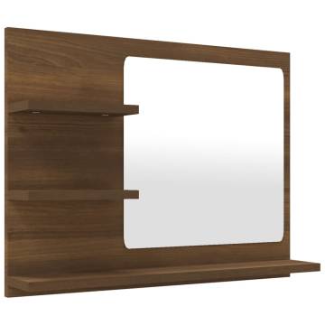 Bathroom Mirror Brown Oak 60x10.5x45 cm | Hipomarket