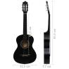 Classical Guitar for Beginners & Kids - Black 1/2 34"