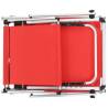 Folding Sun Lounger with Roof - Aluminium & Textilene Red