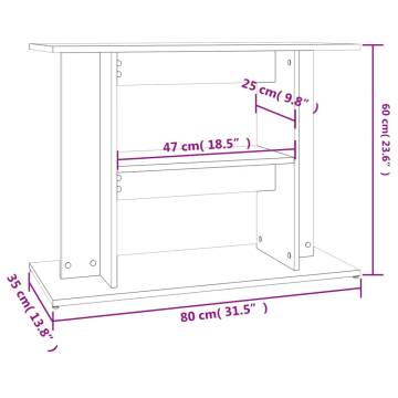 Aquarium Stand Sonoma Oak 80x35x60 cm - Durable & Stylish