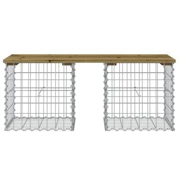 Elegant Gabion Design Garden Bench - 103x44x42 cm Pine Wood