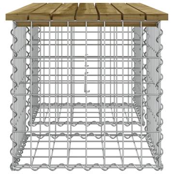 Elegant Gabion Design Garden Bench - 103x44x42 cm Pine Wood