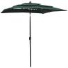 3-Tier Parasol with Aluminium Pole Green 2x2 m Colour green Size 2 x 2 m Quantity in Package 1 