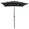 3-Tier Green Parasol with Aluminium Pole - 200x200cm