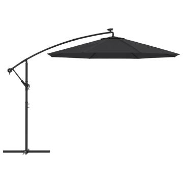 Cantilever Umbrella with LED Lights - 300 cm Black