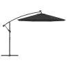 Cantilever Umbrella with LED Lights - 300 cm Black