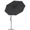 Cantilever Umbrella with LED Lights - 300 cm Black