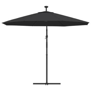 Cantilever Umbrella with LED Lights - 300 cm Black