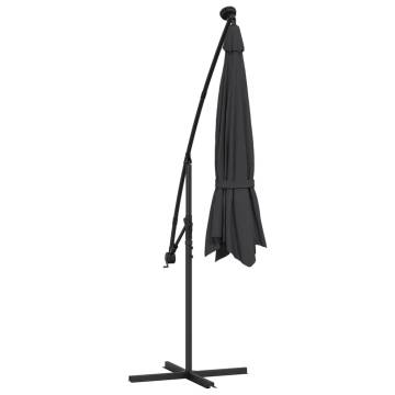 Cantilever Umbrella with LED Lights - 300 cm Black