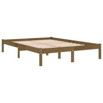 Honey Brown Solid Wood Pine Bed Frame 120x200 cm | HipoMarket