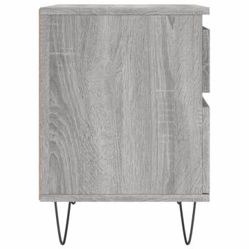 Stylish Grey Sonoma Bedside Cabinet - 40x35x50 cm