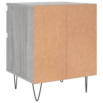 Stylish Grey Sonoma Bedside Cabinet - 40x35x50 cm