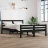 Bed Frame Black Solid Wood 160x200 cm Colour black Size 160 x 200 cm 