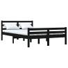 Black Solid Wood Bed Frame 160x200 cm - Stylish & Sturdy