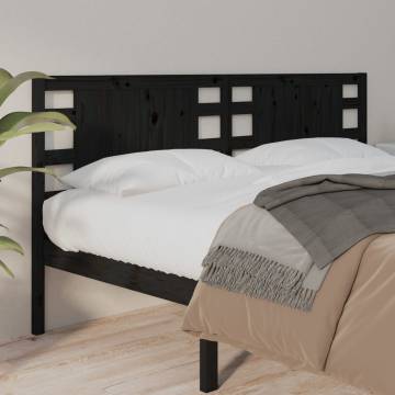 Black Solid Pine Headboard 186x4x100 cm - Stylish Bedroom Decor