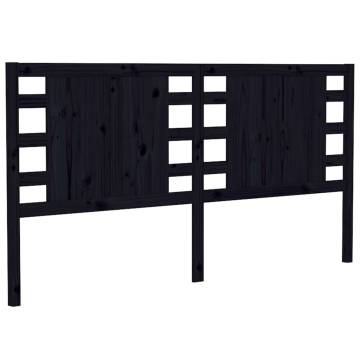 Black Solid Pine Headboard 186x4x100 cm - Stylish Bedroom Decor