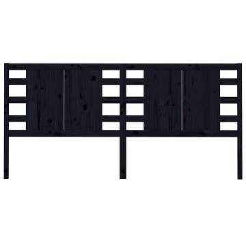 Black Solid Pine Headboard 186x4x100 cm - Stylish Bedroom Decor