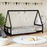 Kids Bed Frame Black 80x200 cm Solid Wood Pine Colour black Size 80 x 200 cm 