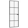 Interior Door Black 76x201.5 cm | Tempered Glass & Aluminium