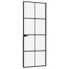 Interior Door Black 76x201.5 cm | Tempered Glass & Aluminium