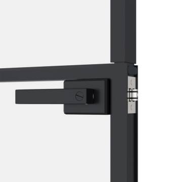 Interior Door Black 76x201.5 cm | Tempered Glass & Aluminium