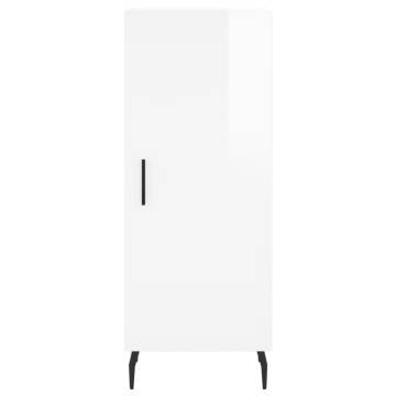 Elegant Highboard in High Gloss White | 34.5x34x180 cm