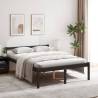 Black Double Bed Frame 135x190 cm - Solid Pine Wood