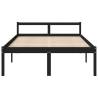 Black Double Bed Frame 135x190 cm - Solid Pine Wood