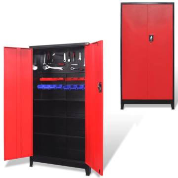 Tool Cabinet with 2 Doors - Steel Storage | Hipomarket UK