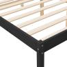 Black Double Bed Frame 135x190 cm - Solid Pine Wood