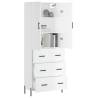 Stylish Highboard High Gloss White | 69.5x34x180 cm