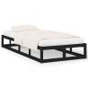 Black Bed Frame 90x200 cm - Solid Wood | Hipo Market