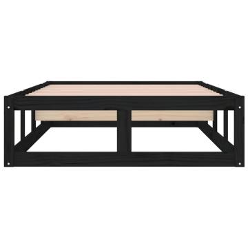 Black Bed Frame 90x200 cm - Solid Wood | Hipo Market