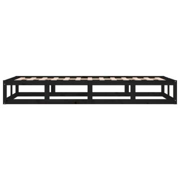 Black Bed Frame 90x200 cm - Solid Wood | Hipo Market