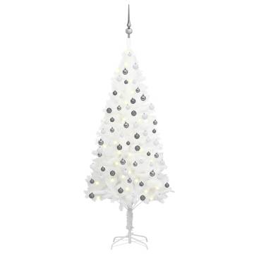 Artificial Pre-lit Christmas Tree with Ball Set - 150 cm White