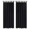 2 pcs Black Micro-Satin Curtains with Loops 140 x 175 cm Colour black Size 175 cm Quantity in Package 2 