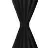 Buy 2 pcs Black Micro-Satin Curtains 140x175 cm - Top Quality