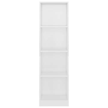 4-Tier High Gloss White Book Cabinet | Stylish Storage Solution