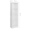 4-Tier High Gloss White Book Cabinet | Stylish Storage Solution