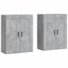 Wall Mounted Cabinets - 2 pcs Concrete Grey Engineered Wood