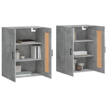 Wall Mounted Cabinets - 2 pcs Concrete Grey Engineered Wood