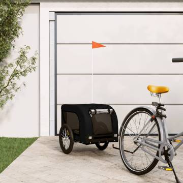 Pet Bike Trailer - Black Oxford Fabric and Iron for Comfort