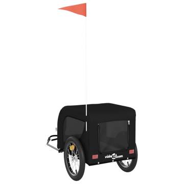 Pet Bike Trailer - Black Oxford Fabric and Iron for Comfort