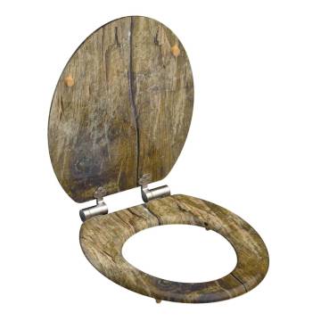 SCHÜTTE Solid Wood MDF Brown Toilet Seat - Durable & Stylish