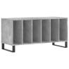 Concrete Grey Record Cabinet - Stylish Vinyl Storage 100x38x48 cm