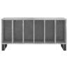 Concrete Grey Record Cabinet - Stylish Vinyl Storage 100x38x48 cm