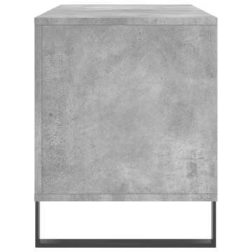 Concrete Grey Record Cabinet - Stylish Vinyl Storage 100x38x48 cm