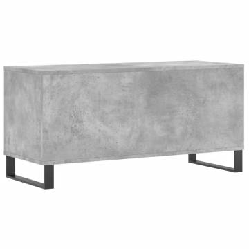 Concrete Grey Record Cabinet - Stylish Vinyl Storage 100x38x48 cm