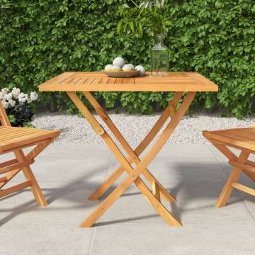 Folding Garden Table 85x85 cm - Solid Teak Wood | HiPo Market