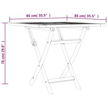 Folding Garden Table 85x85 cm - Solid Teak Wood | HiPo Market